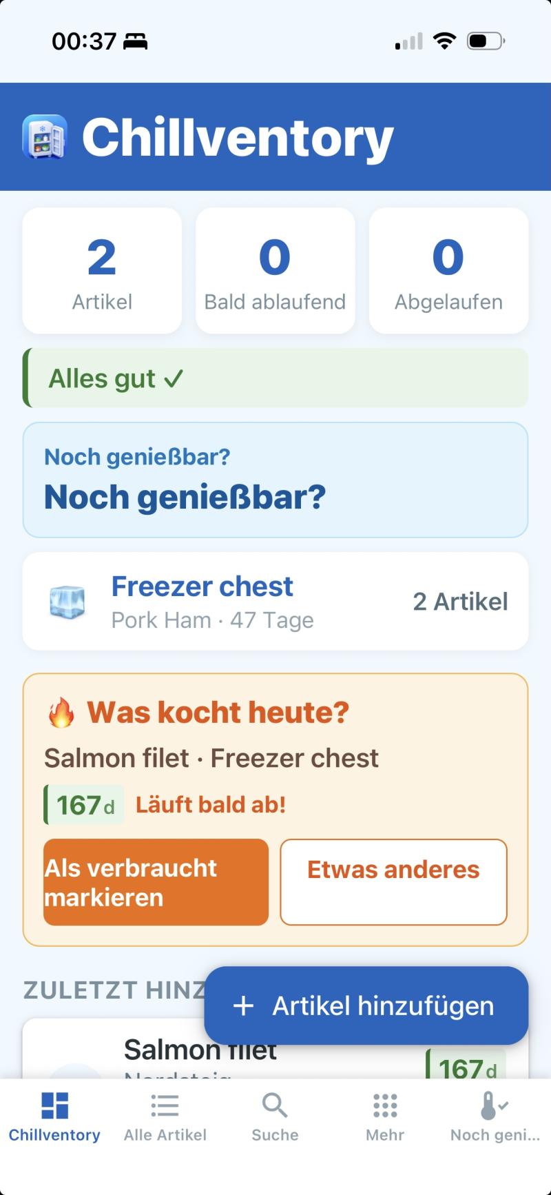 Chillventory – Tiefkühl-Manager